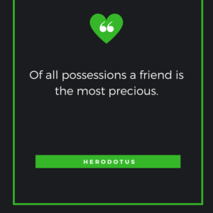 Of all possessions a friend is the most precious. Herodotus