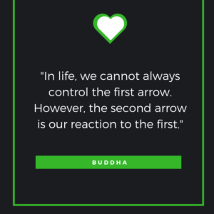 In life, we cannot always control the first arrow. However, the second arrow is our reaction to the first.- Buddha