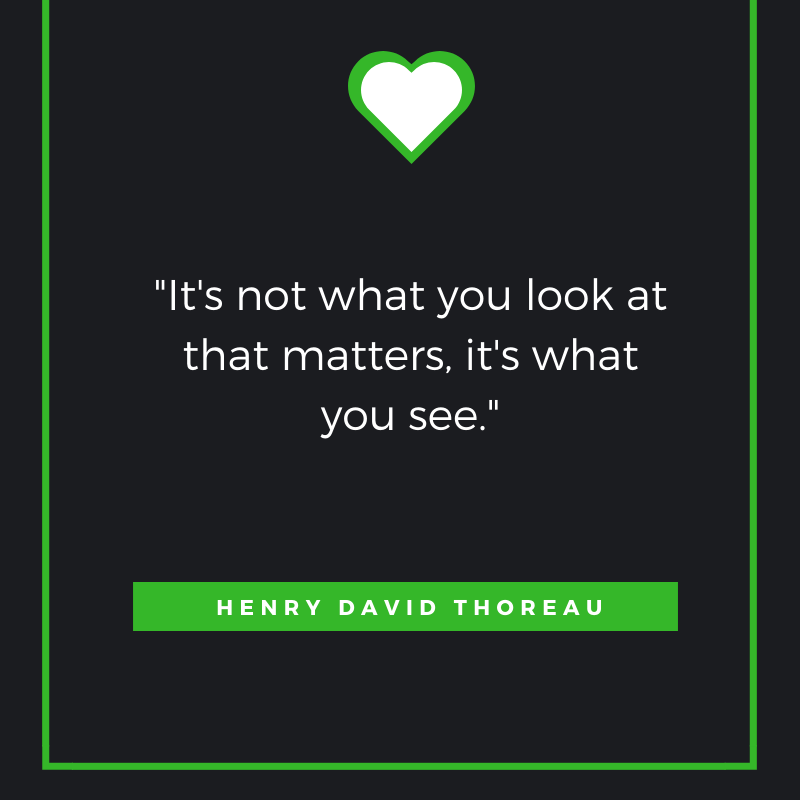 It's not what you look at that matters, it's what you see.

Henry David Thoreau
