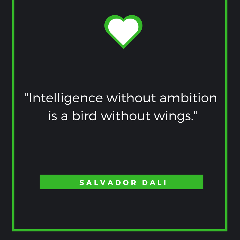 “Intelligence without ambition is a bird without wings.” —Salvador Dalí